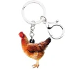 Red Hen Chicken Acrylic Keychain and Earrings Realistic Fun!