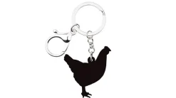 Red Hen Chicken Acrylic Keychain and Earrings Realistic Fun!