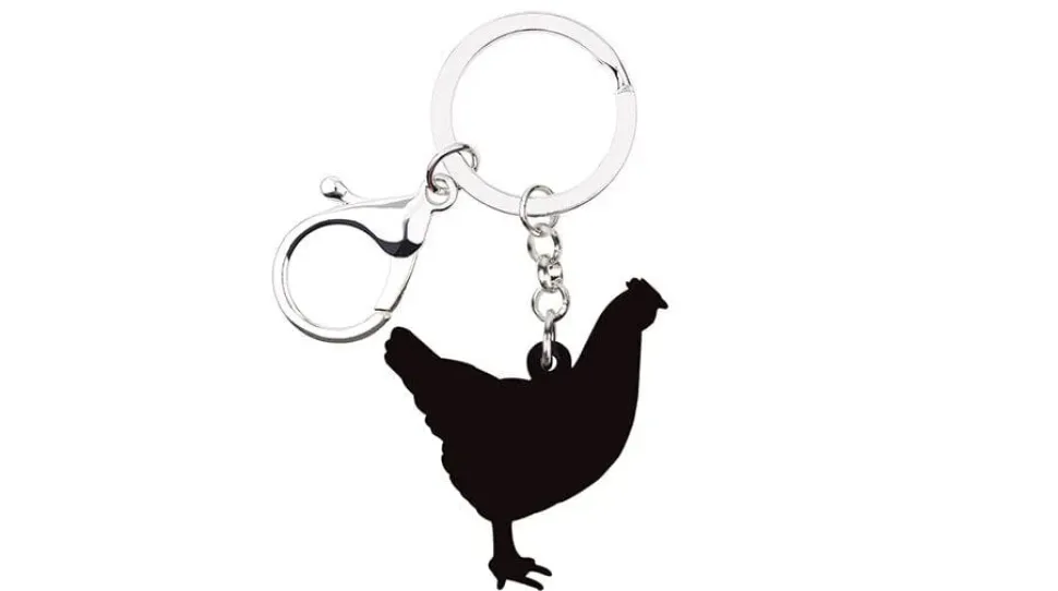 Red Hen Chicken Acrylic Keychain and Earrings Realistic Fun!