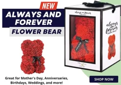Red Rose Flower Bear Boxed Forever Gift