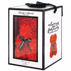 Red Rose Flower Bear Boxed Forever Gift