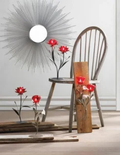 Red Rose Flowers Candle Holder