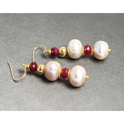 REGENZ Gemstone Earrings-Jade, Turquoise, Coral, Citrine, Pearls, Lapis HANDMADE with Love!