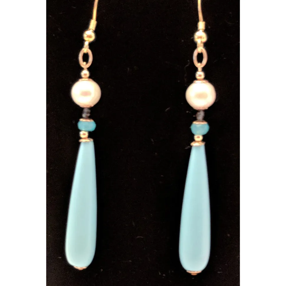 REGENZ Gemstone Earrings-Jade, Turquoise, Coral, Citrine, Pearls, Lapis HANDMADE with Love!