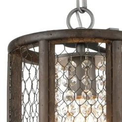 Renaissance Invention 1-Lght Pndnt Agd Wd & Wire Long