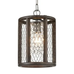 Renaissance Invention 1-Lght Pndnt Agd Wd & Wire Long