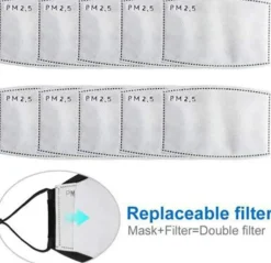 Replacement 10 Pack Filters For Face Masks Adults and Kids Sizes