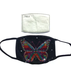 Rhinestone Butterfly Face Mask-Top Quality