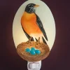 Robin With Nest Night Light- Handpainted by Ibis and Orchid