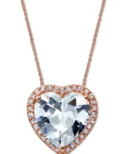 Romantic CZ Heart Necklace Giani Bernini Rose Gold Plated Italian Sterling Silver