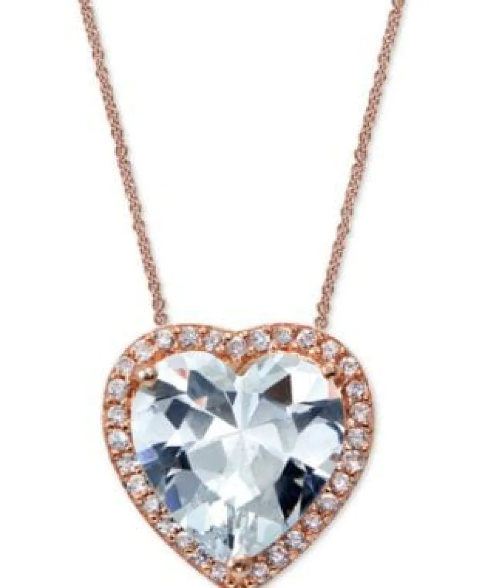 Romantic CZ Heart Necklace Giani Bernini Rose Gold Plated Italian Sterling Silver