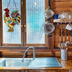Rooster Tiffany Style Stained Glass Hanging Hand Made