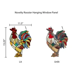 Rooster Tiffany Style Stained Glass Hanging Hand Made