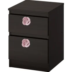 Rose Ceramic Knobs Set of 6-Handcrafted Victorian Style Pink