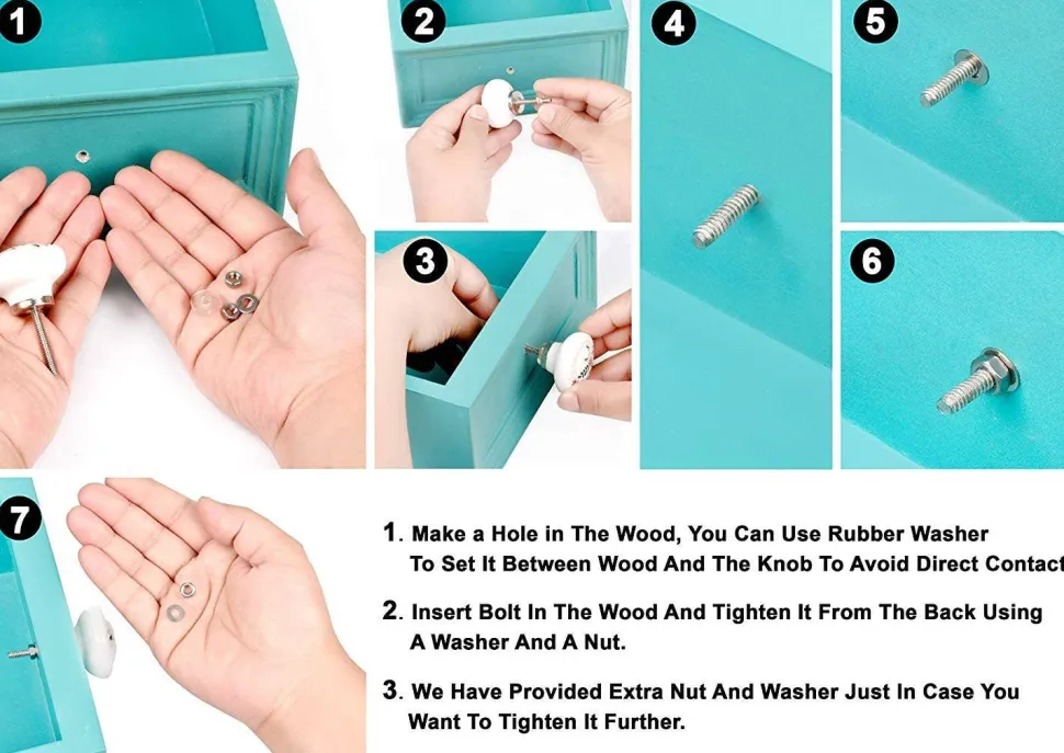 Rose Ceramic Knobs Set of 6-Handcrafted Victorian Style Pink