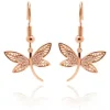 Rose Gold Dragonfly Earrings