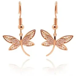Rose Gold Dragonfly Earrings
