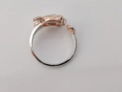 Rose Gold Plated Sterling Silver Piggy Ring and Post Earrings