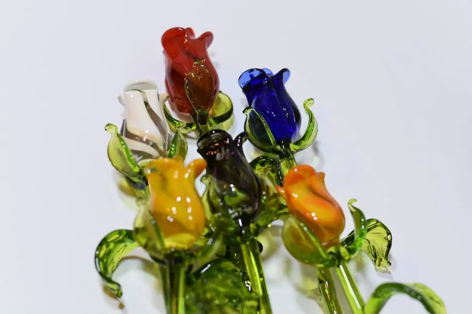 Roses Handblown Glass Rose Buds