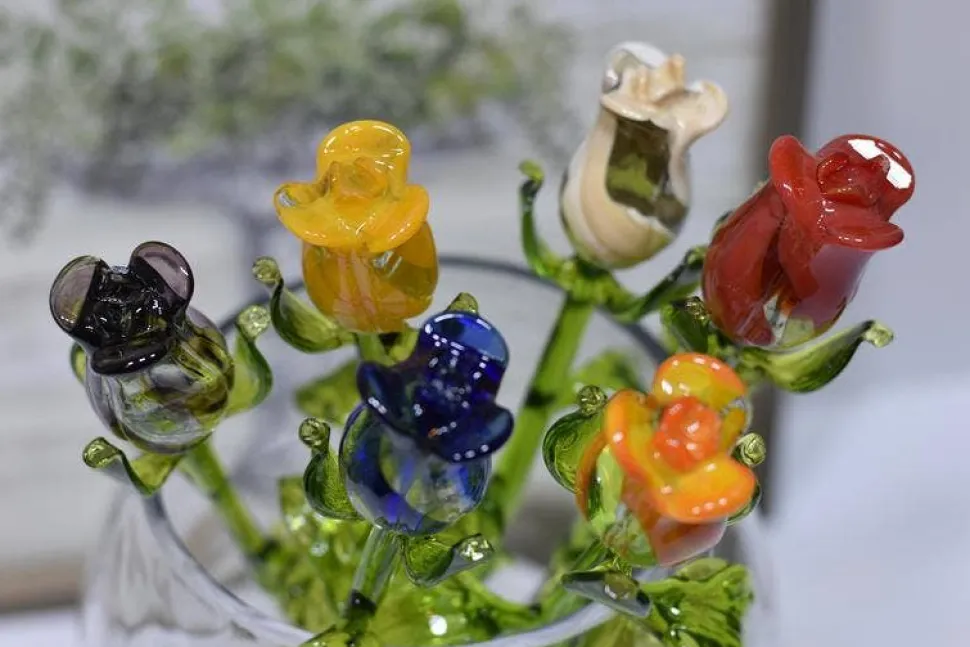 Roses Handblown Glass Rose Buds