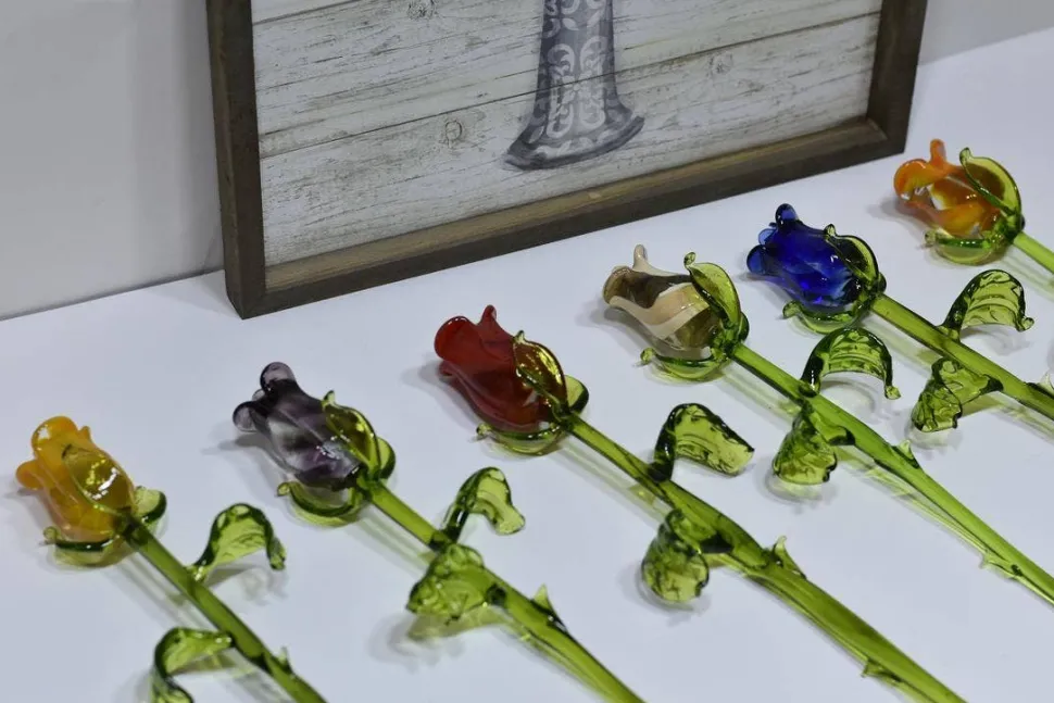 Roses Handblown Glass Rose Buds