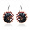 Rottweiler Copper Art Earrings, Handmade in the USA