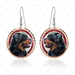 Rottweiler Copper Art Earrings, Handmade in the USA