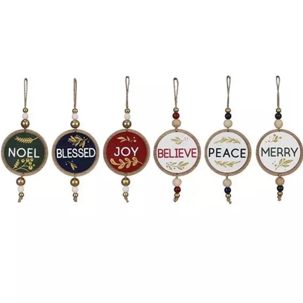 Round Wood Winter Solstice Ornaments