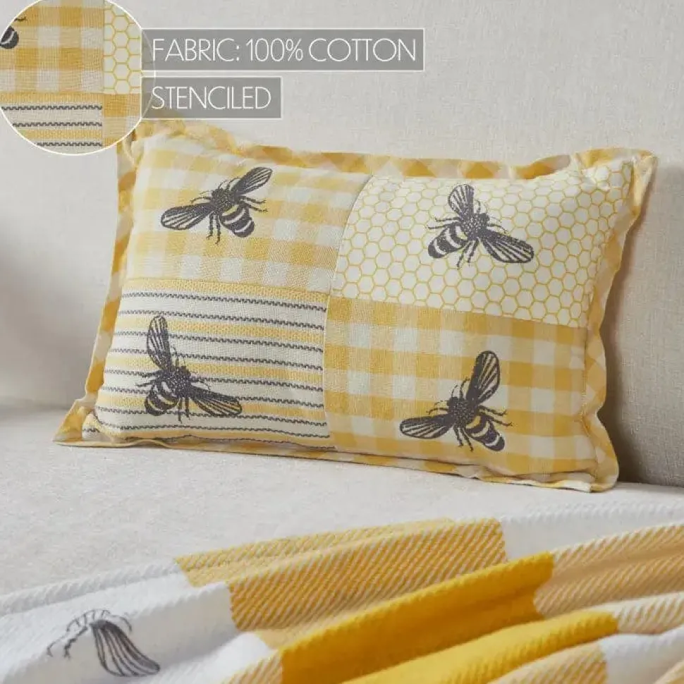 Rustic Bee Throw Pillows