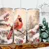 Rustic Vintage Winter Cardinal Skinny Tumbler