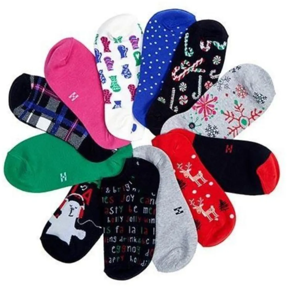 SALE! 12 Days of Sock Surprises Holiday Christmas Sock Gift Set, 12 Pair of Cute, Festive Socks Women Girls
