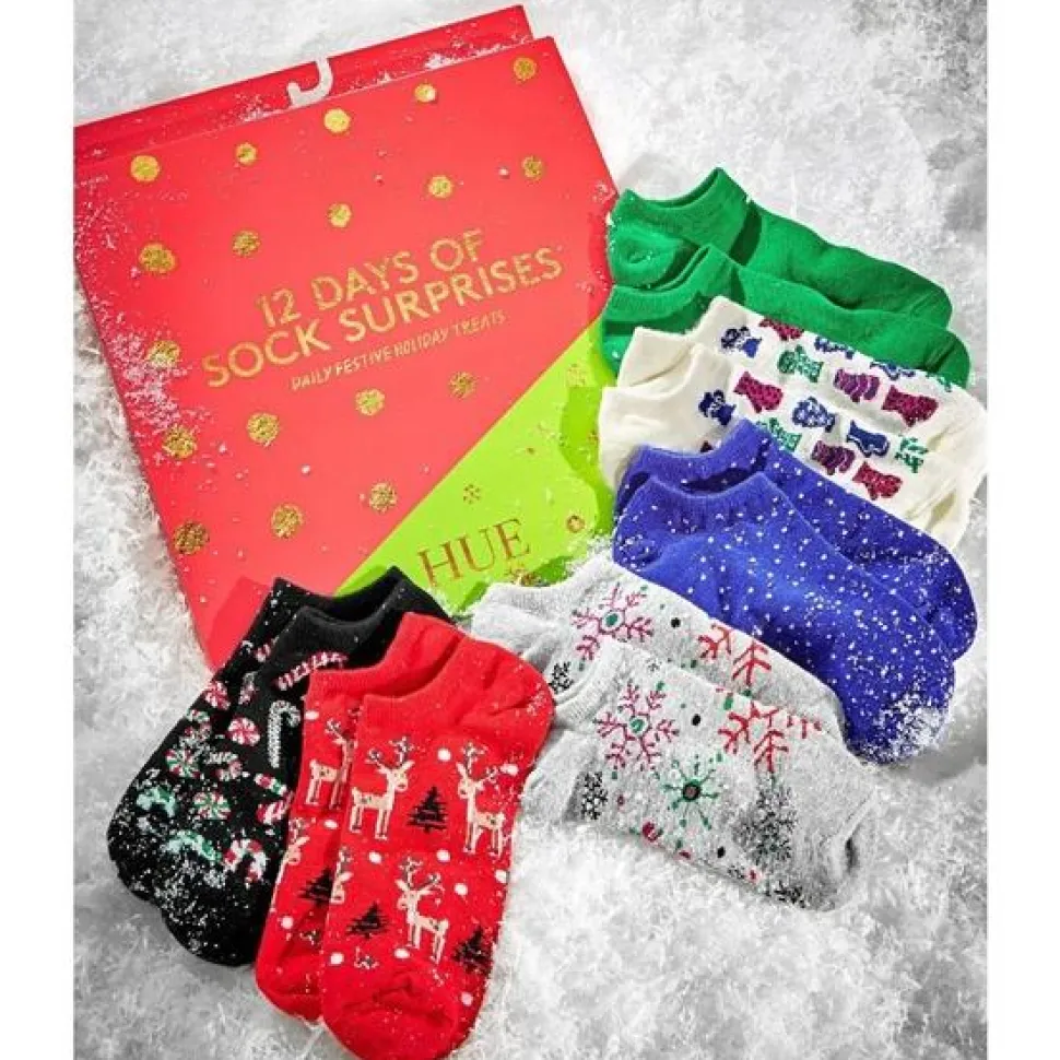 SALE! 12 Days of Sock Surprises Holiday Christmas Sock Gift Set, 12 Pair of Cute, Festive Socks Women Girls
