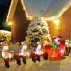 Santa Reindeer Sleigh 12 ft Christmas Inflatable Outdoor/Indoor Decoration with Built-in LED Lights