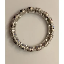 Sapphire and Diamond Eternity Band in 18K White Gold-Flower Motif