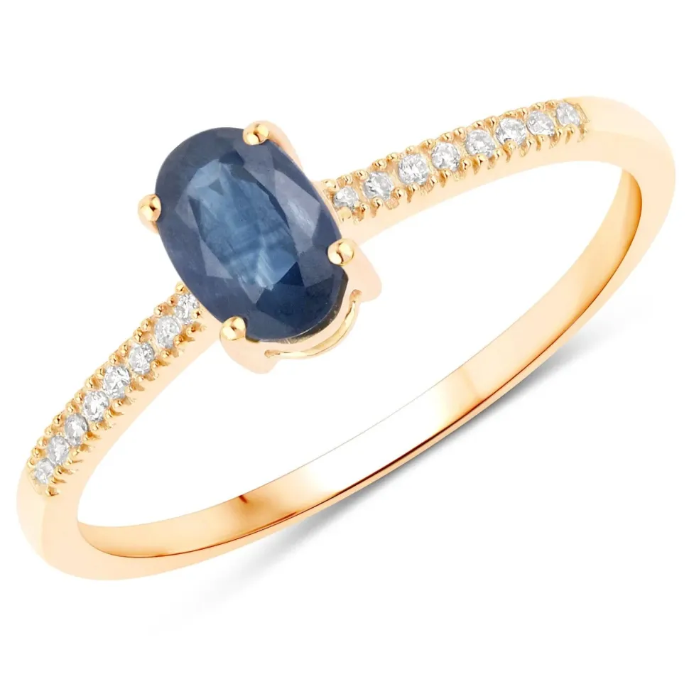 Sapphire and Diamond Ring in 14K White Gold-Elegant & Minimalist