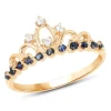 Sapphire and Diamond Tiara Ring in 14K Yellow Gold