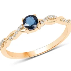 Sapphire or Emerald and Diamond Ring in 14K Gold