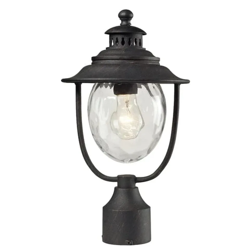 Searsport 1-Lght Post Mount Weathered Charcoal