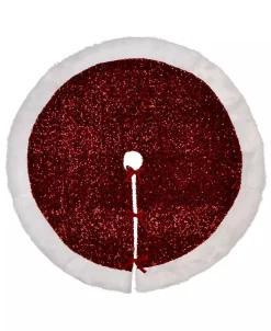 Sequin Christmas Faux Fur Tree Skirt