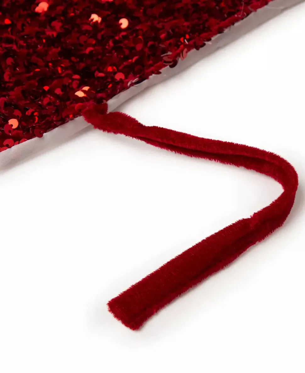 Sequin Christmas Faux Fur Tree Skirt