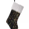 Sequin Christmas Stocking Candy and Gift Pouch Imported Polyester