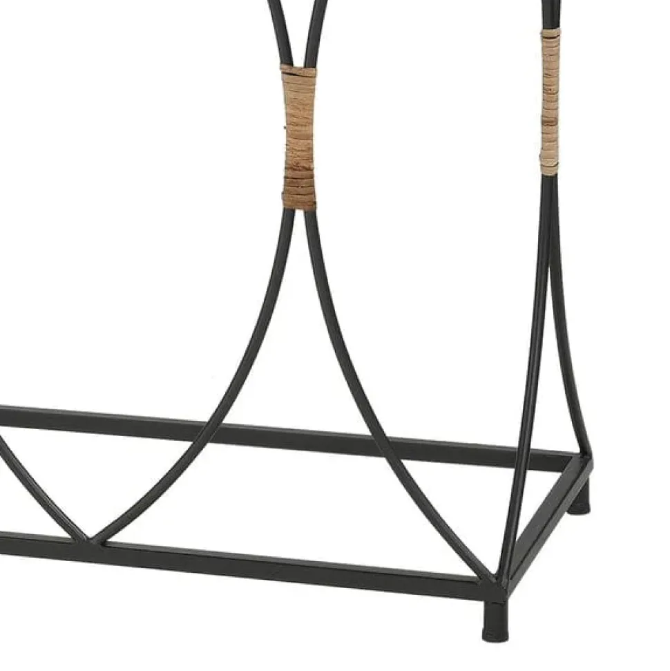 Set of 2 Fisher Island Wood & Metal Console Tables