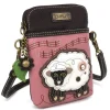 Sheep Keychain or Cellphone Crossbody, Pink Chala Vegan