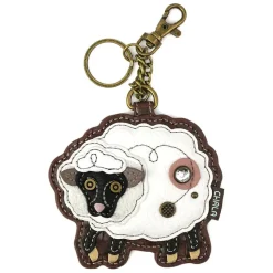 Sheep Keychain or Cellphone Crossbody, Pink Chala Vegan