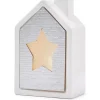 Shimmer Light 5.5" Light-Up Silver Dolomite House with Translucent Star Design