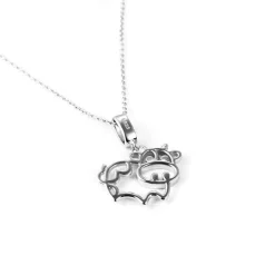 Silver Cow Necklace, Bovine Love at First Sight! 925 Sterling Silver