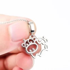 Silver Cow Necklace, Bovine Love at First Sight! 925 Sterling Silver