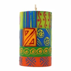 Single Boxed Hand-Painted Pillar Candle - Shahida Design - Nobunto