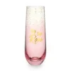 Sip Sip Rose' Stemless Champagne Flute with Pink and Gold Glitter *
