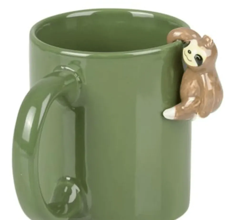 Sloth Hanging on Side of Mug